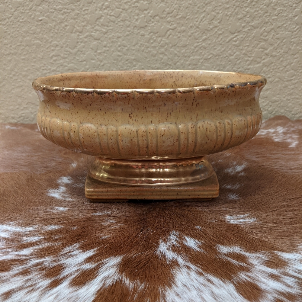 Vintage Mid Century 50's Shafer 23k Gold Planter